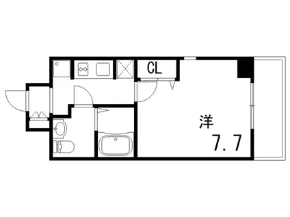 アーバンフラッツ王子公園(ワンルーム/9階)の間取り写真