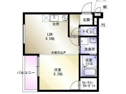 フレール I番館(1LDK/2階)の間取り写真