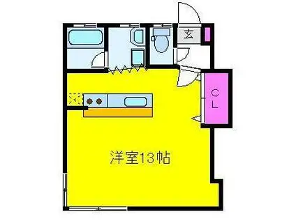 ＪＲ信越本線 越後石山駅 徒歩34分 2階建 築13年(ワンルーム/1階)の間取り写真