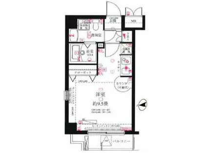 パレステュディオDIMT錦糸町(ワンルーム/3階)の間取り写真