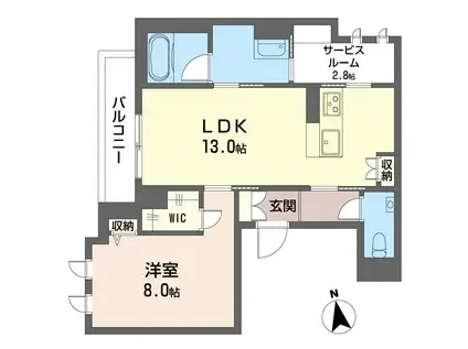 メナージュ四谷(1SLDK/3階)の間取り写真