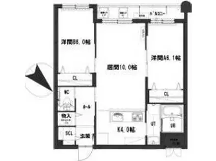 グランメール南郷通15(2LDK/1階)の間取り写真