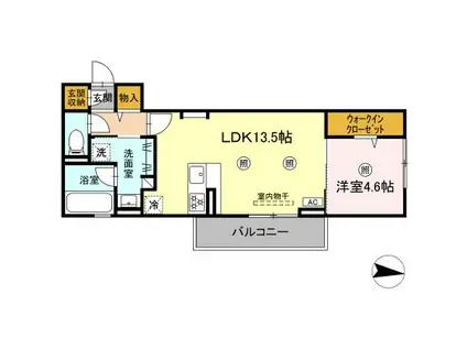 セレストYK(1LDK/2階)の間取り写真