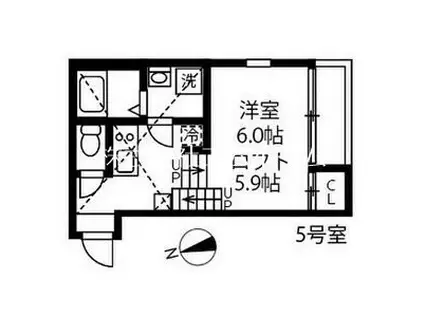 ハーモニーテラス大杉町III(1K/1階)の間取り写真