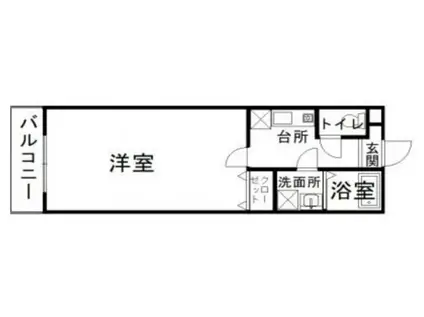 YSスクエア菜畑(1K/1階)の間取り写真