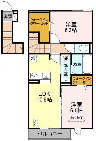 アルコバレーノX(2LDK/2階)の間取り写真
