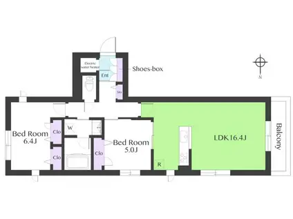 レーヴマニフィック西馬込(2LDK/3階)の間取り写真