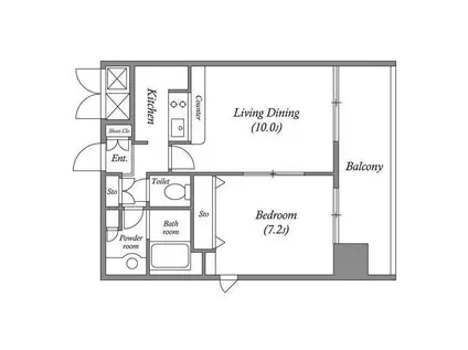 CORVAL東新宿(1LDK/12階)の間取り写真
