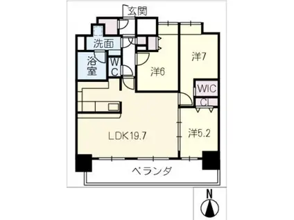 CERESDAIMON(3LDK/14階)の間取り写真