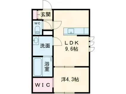 モナベルI(1LDK/1階)の間取り写真