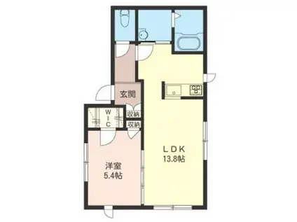 PALAIS CRANE(1LDK/1階)の間取り写真