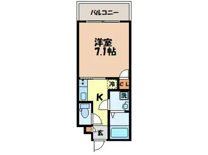 SGB浜町(1K/12階)の間取り写真