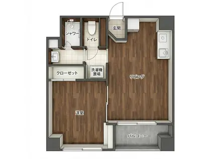 ムサシビル(1DK/6階)の間取り写真