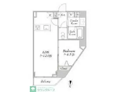 ルミーク大山(1LDK/4階)の間取り写真