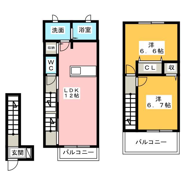 セイコーIII(2LDK/2階)の間取り写真