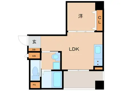 E-BONHEUR尼崎(1LDK/5階)の間取り写真