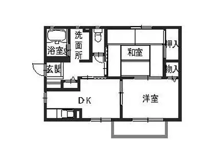 ヴィラパストラル(2DK/2階)の間取り写真