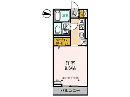 ライ・ラック(1K/1階)の間取り写真