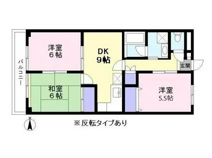 パティオイチヒロ(3DK/2階)の間取り写真