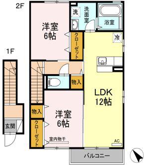 コンフォート東川口 A棟(2LDK/2階)の間取り写真