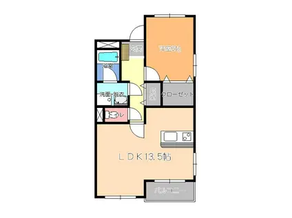 コンフォルトTK(1LDK/1階)の間取り写真