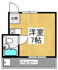 センチュリーハウス仲政(ワンルーム/3階)の間取り写真