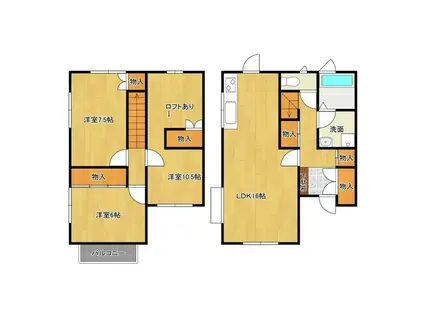 牛久ロイヤル・ヴィラ(3LDK/1階)の間取り写真
