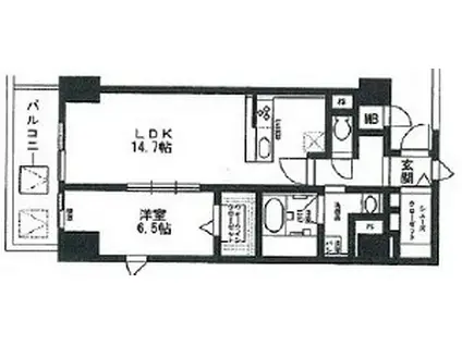 INICIO甲南山手(1LDK/6階)の間取り写真