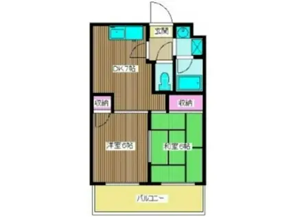 ベルソレーユ(2DK/1階)の間取り写真