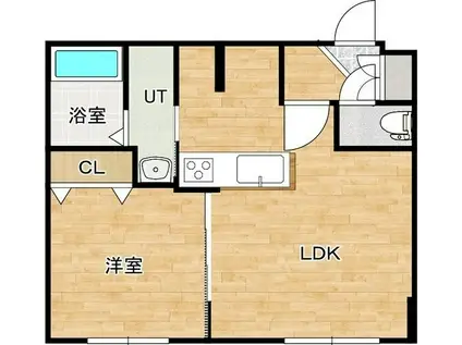 デイズ発寒南(1LDK/4階)の間取り写真