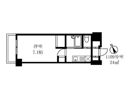 アーツ芝浦(1K/11階)の間取り写真