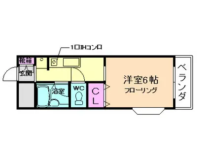 ピアチューレ(1K/2階)の間取り写真