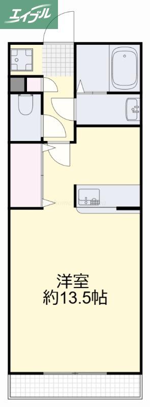 ヴィクトワール南方(1K/4階)の間取り写真