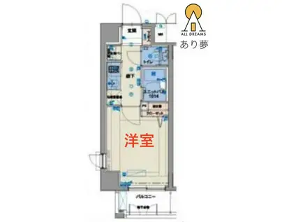 バージュアル横濱鶴見(1K/4階)の間取り写真