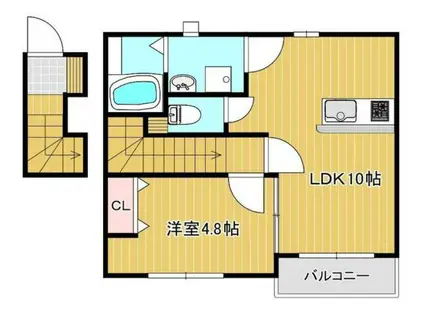 アマン・タツ 203(1LDK/2階)の間取り写真