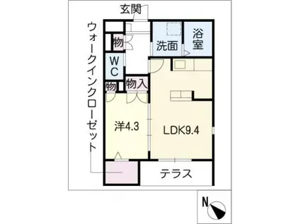 シェトワ新栄(1LDK/1階)の間取り写真