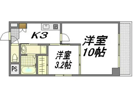 MELLROSE (2K/4階)の間取り写真