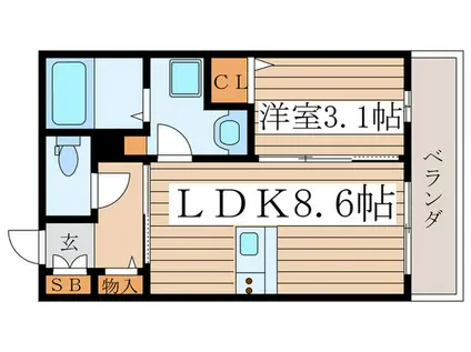MAISON TOMOE(1LDK/2階)の間取り写真