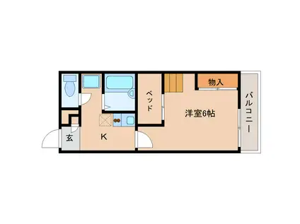 レオパレスサンコート学園前B(1K/1階)の間取り写真