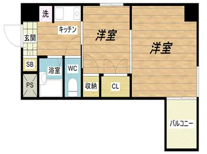 楠青山ビル別館(2K/7階)の間取り写真