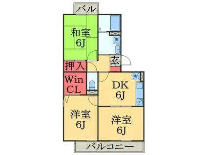 アーバンペアⅠ(3DK/1階)の間取り写真