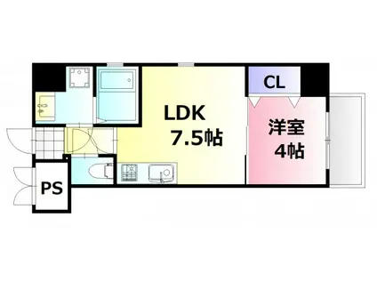 KATAYAMABLDG 24(1LDK/10階)の間取り写真