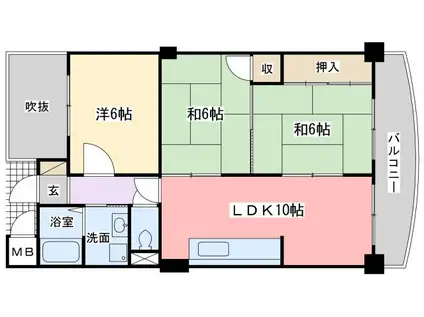 ぱすてるめぞんクレヨン(3LDK/1階)の間取り写真
