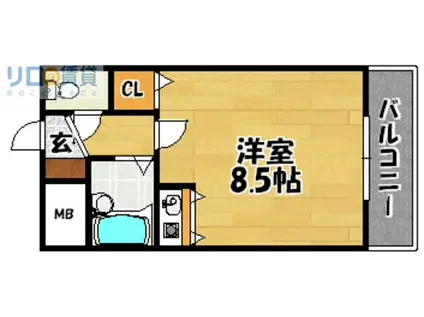 キューブ豊里(ワンルーム/3階)の間取り写真