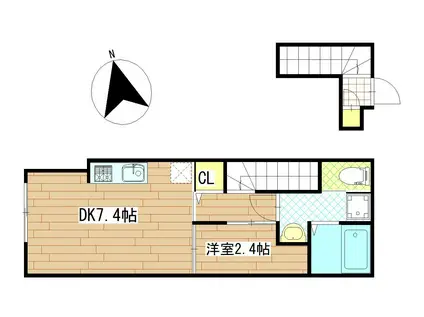 アークテラス小田原(1LDK/2階)の間取り写真