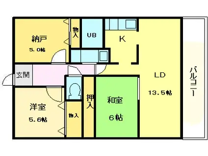 グレース上野芝(3LDK/2階)の間取り写真