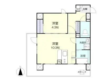 VETS U BLD(1LDK/4階)の間取り写真