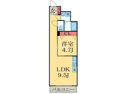 ミリアビタNO.32(1LDK/3階)の間取り写真