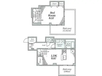 CLAVIUSZEH(1LDK/5階)の間取り写真