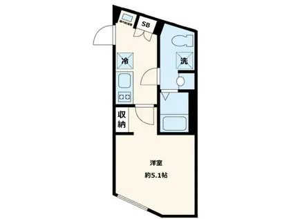 AGRACES MUSASHI-KOYAMA(1K/2階)の間取り写真